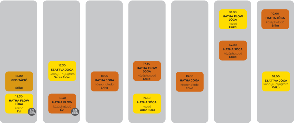 Yogamudra jógastúdió órarend